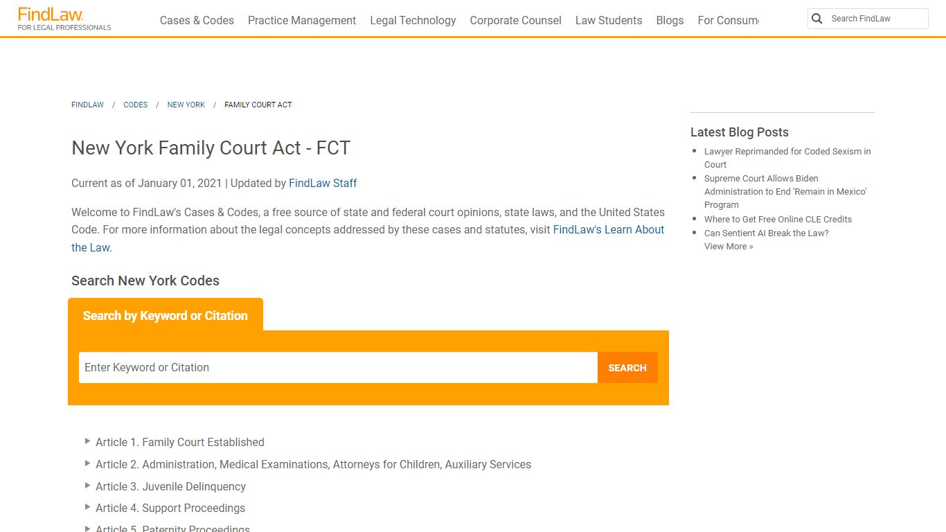 New York Family Court Act - FCT | FindLaw