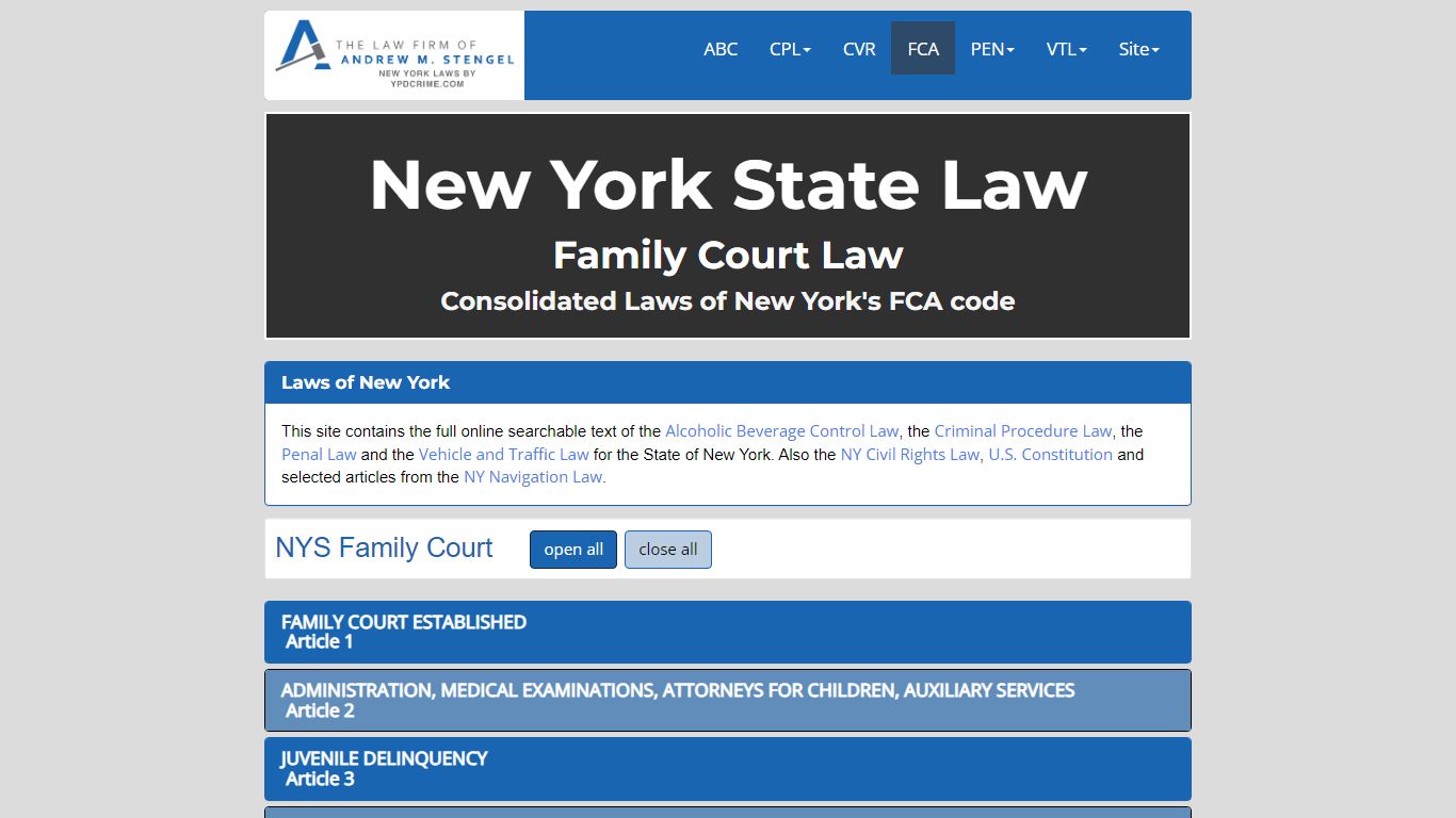 Family Court Act | New York Family Court Law | NYS Laws