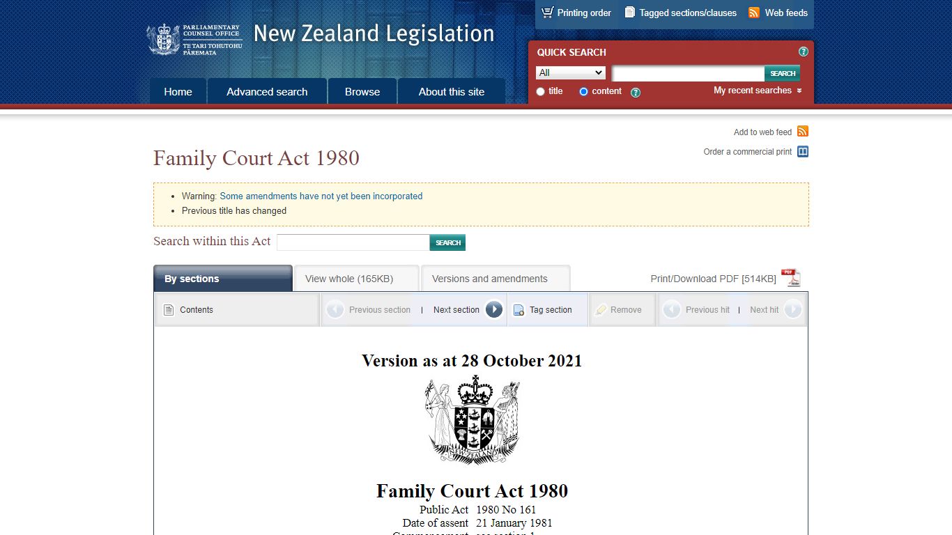 Family Court Act 1980 - Legislation